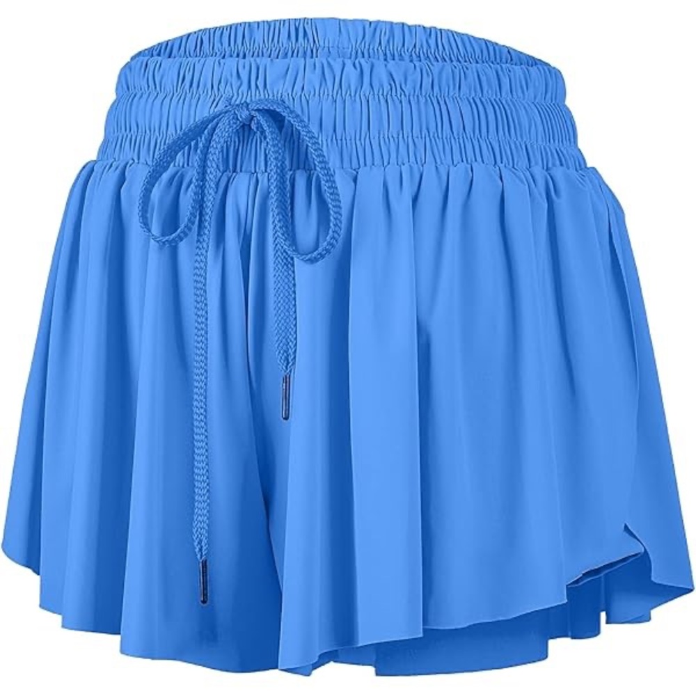 Royal Blue Elastic Waist Athletic Shorts with Drawstring